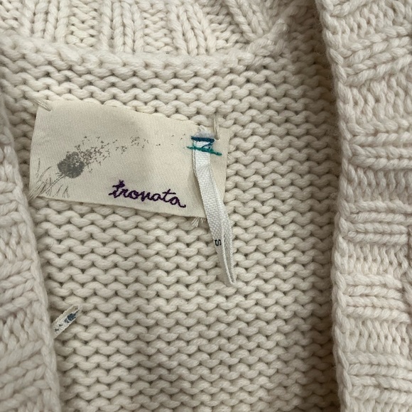 [S]Trovata Off White Cashmere Blend Chunk Knit Tank Sweater Dress Crochet - Picture 7 of 9